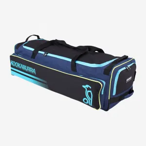 Kookaburra 4500 Cricket Wheelie Kit Bag Black/Aqua