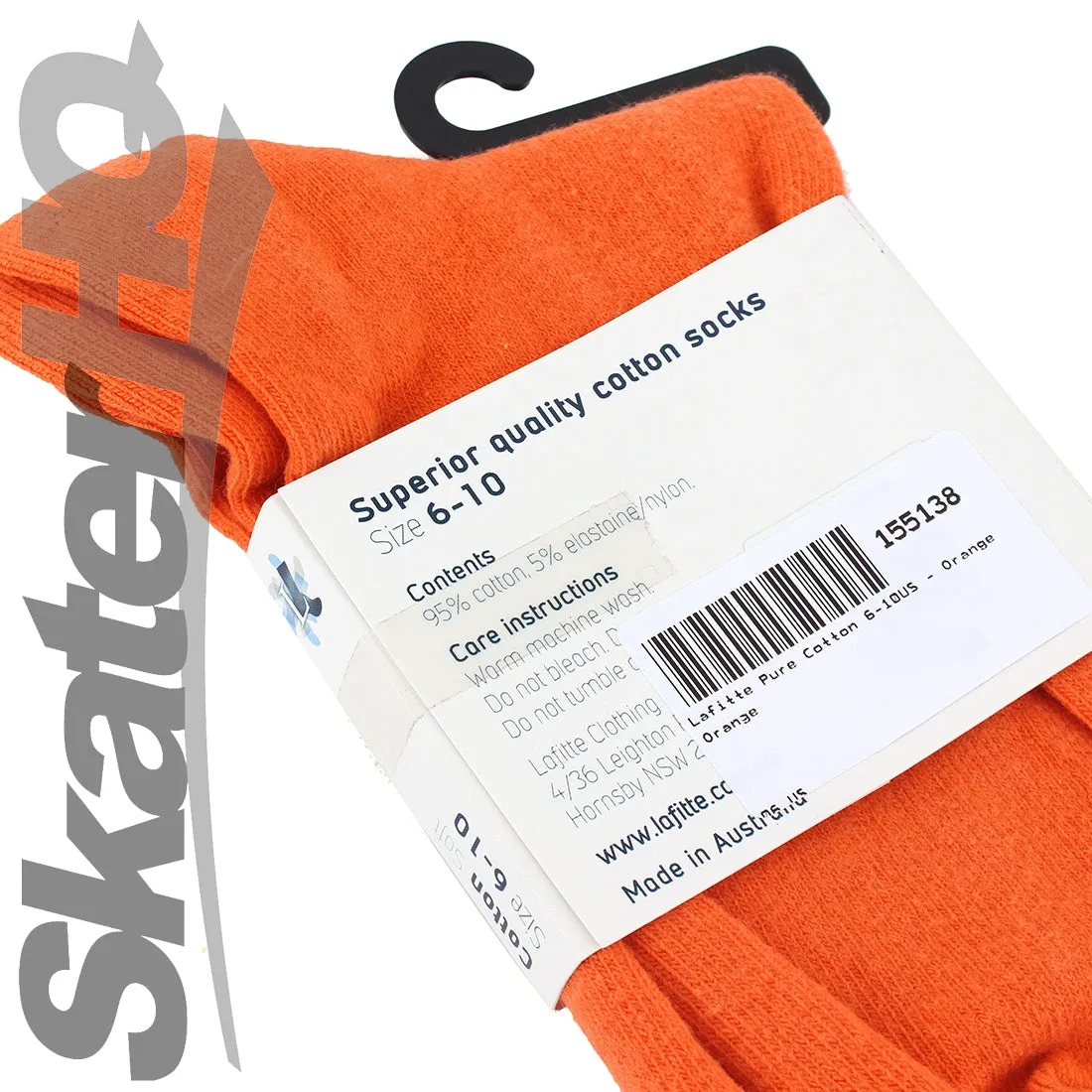 Lafitte Cotton Crew Socks - Orange - 6-10US