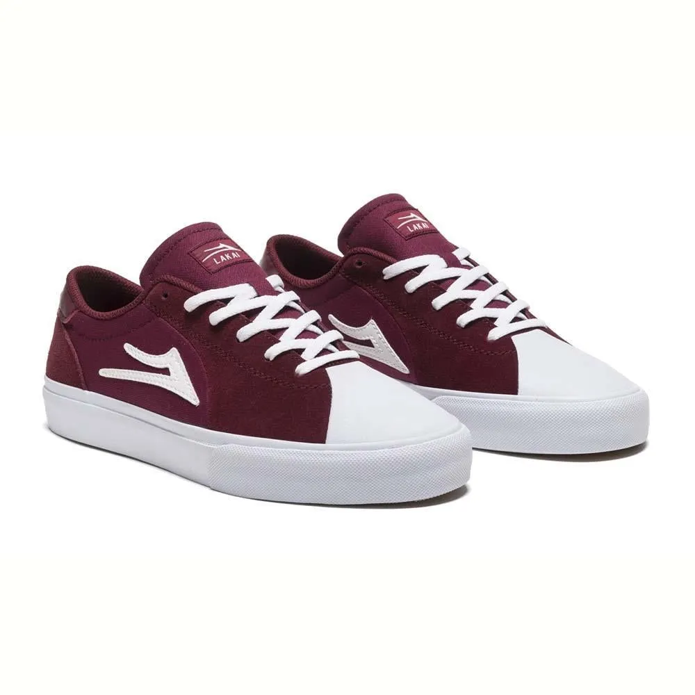 Lakai Skate Shoes Flaco Burgundy White Suede