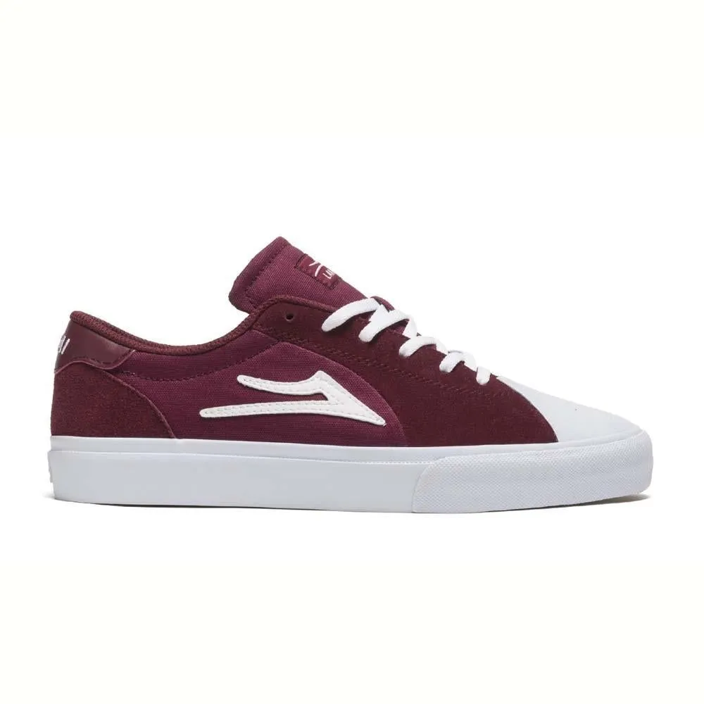 Lakai Skate Shoes Flaco Burgundy White Suede