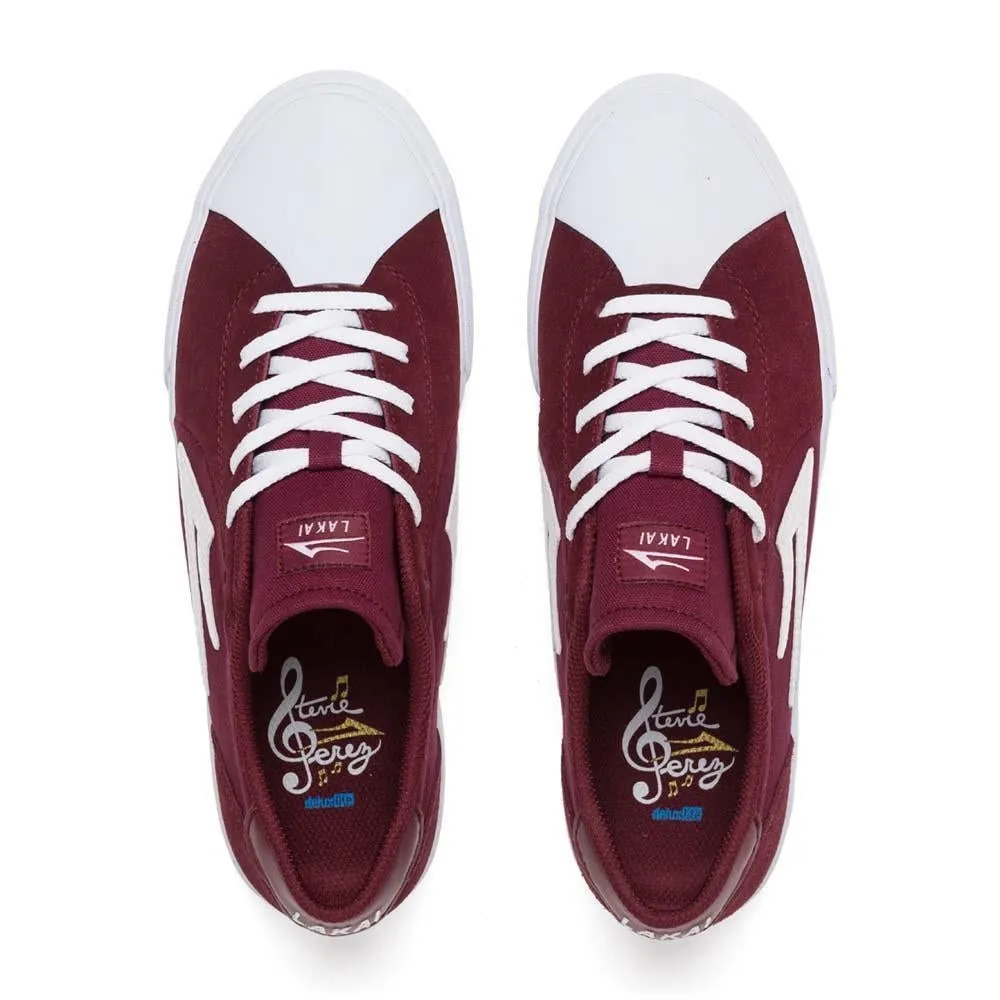 Lakai Skate Shoes Flaco Burgundy White Suede