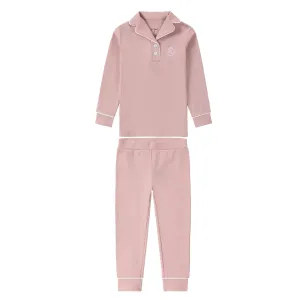 Light Pink Collar Pajama With White Accents