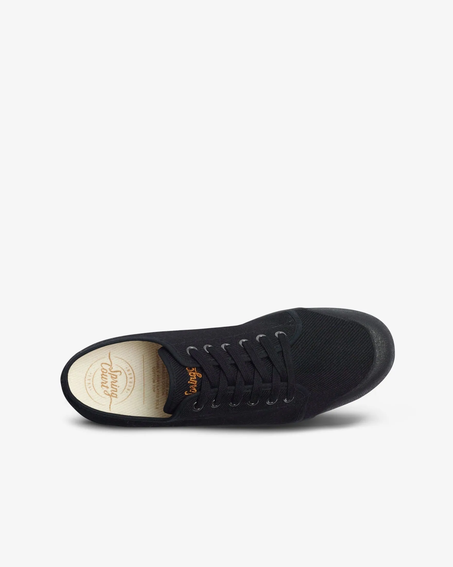 Low Top Heavy Twill Trainers in Black