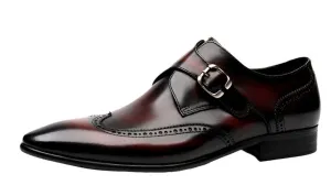 L'ultimo - Brogue Monkstrap Red Bottom Leather Shoes For men