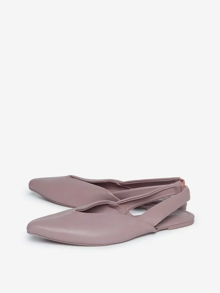 LUNA BLU Mauve Faux Leather Slingback Sandals