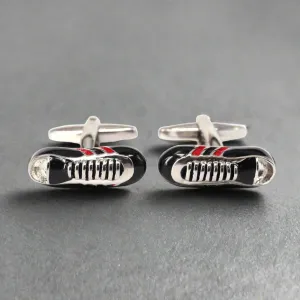 MarzThomson Black Football Shoes Cufflinks (Online Exclusive)