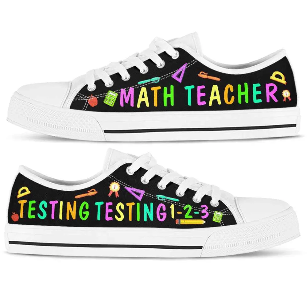 Math Teacher Tools Pattern Testing Low Top Shoes, Teacher Shoes, Low Top Sneakers