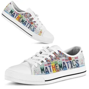 Mathematics License Plates Low Top Shoes, Teacher Shoes, Low Top Sneakers