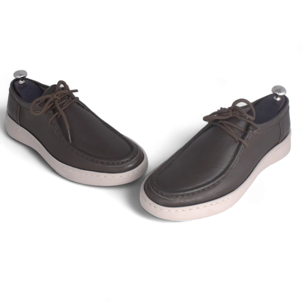 Medical casual shoe / 100% nubuck genuine leather / brown color -8754