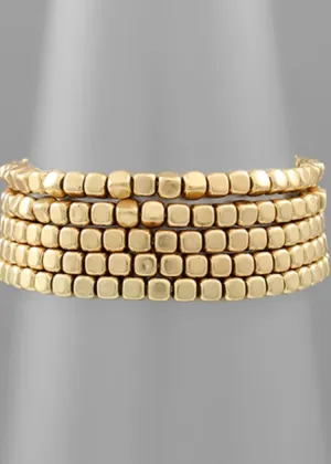 Medora Beaded Bracelet- Gold