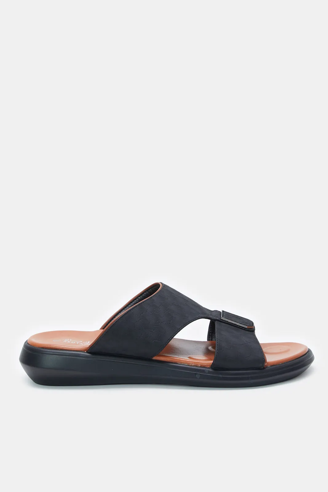 Men Black Platform Arabic Sandals