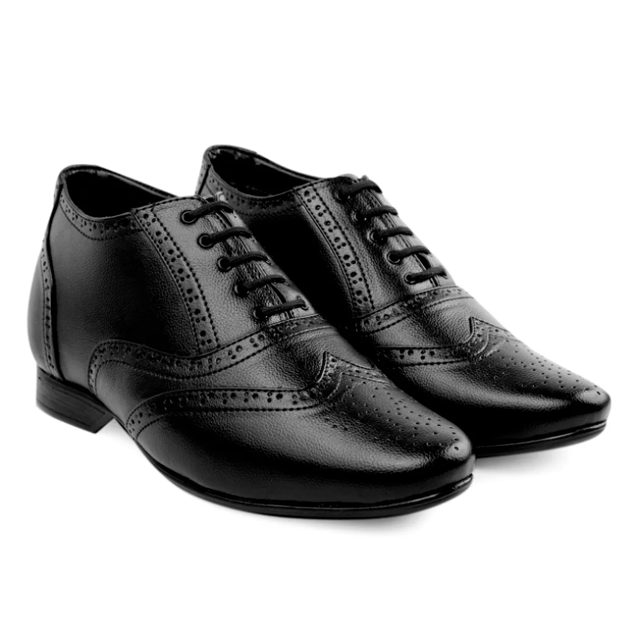 Men's 3 Inch Hidden Height Increasing Formal Work Wear Brogue Oxford Shoes