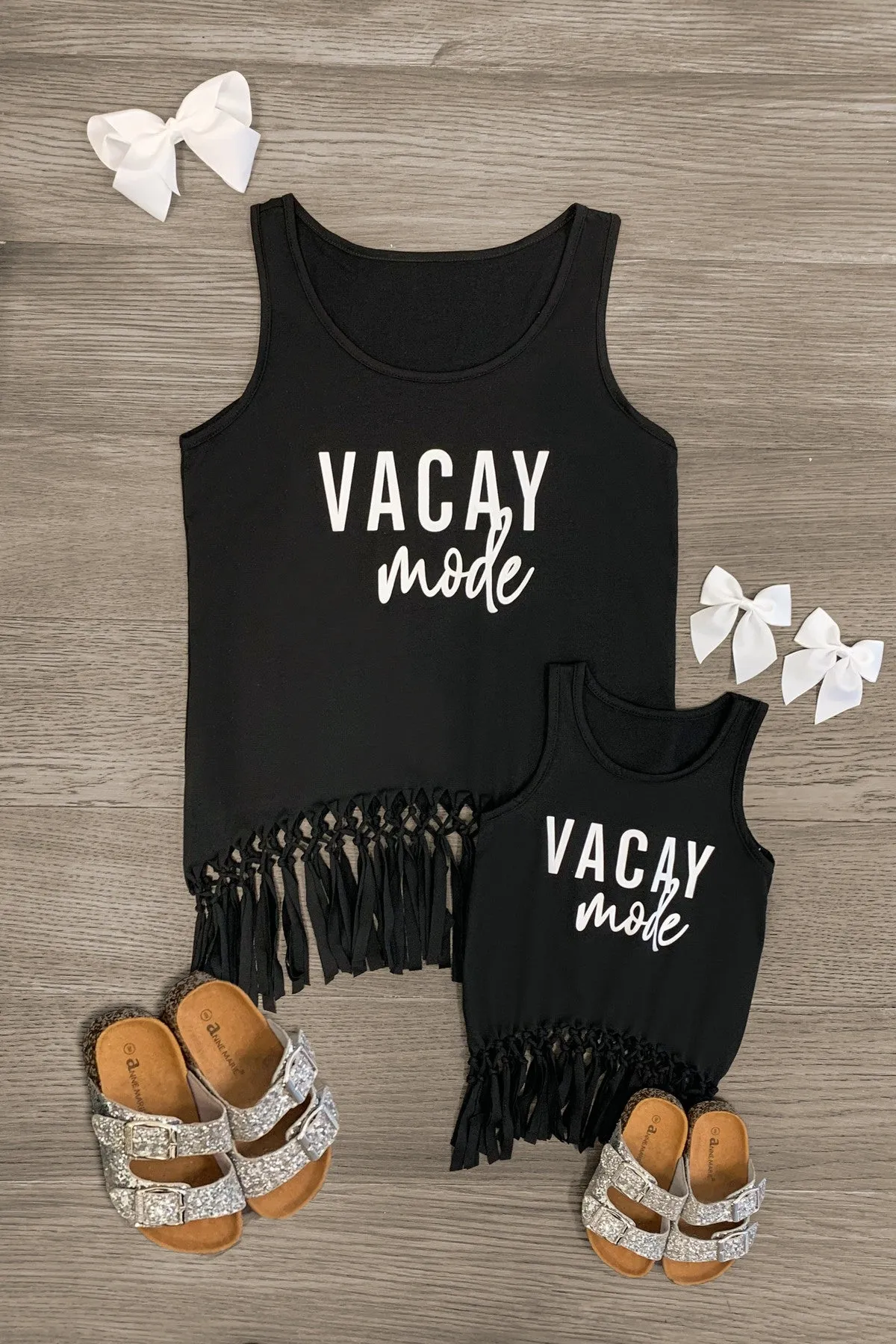 Mom & Me - "Vacay Mode" Black Tank Top