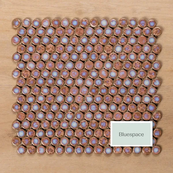 Mooloolaba Gloss Coral Porcelain Penny Round Mosaic Tile 20x20mm