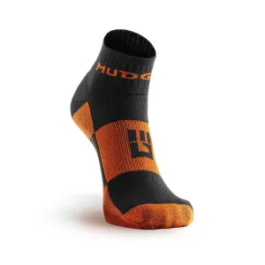 MudGear Quarter (¼) Crew Socks - Black/Orange (2 pair pack)