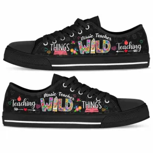 Music Teacher Teaching Wild Things Low Top Shoes, Teacher Shoes, Low Top Sneakers