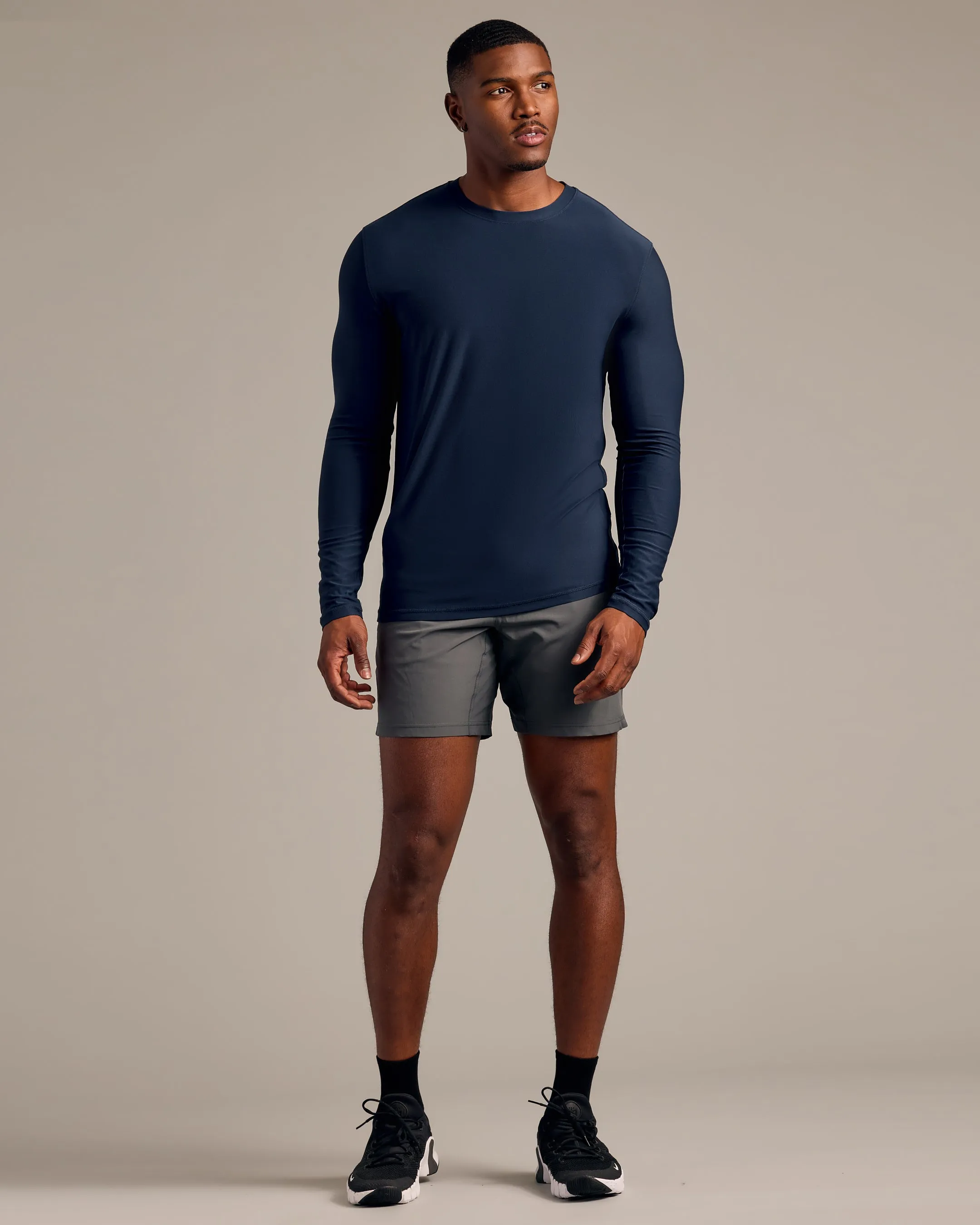 Navy Long Sleeve Tall Active Crew