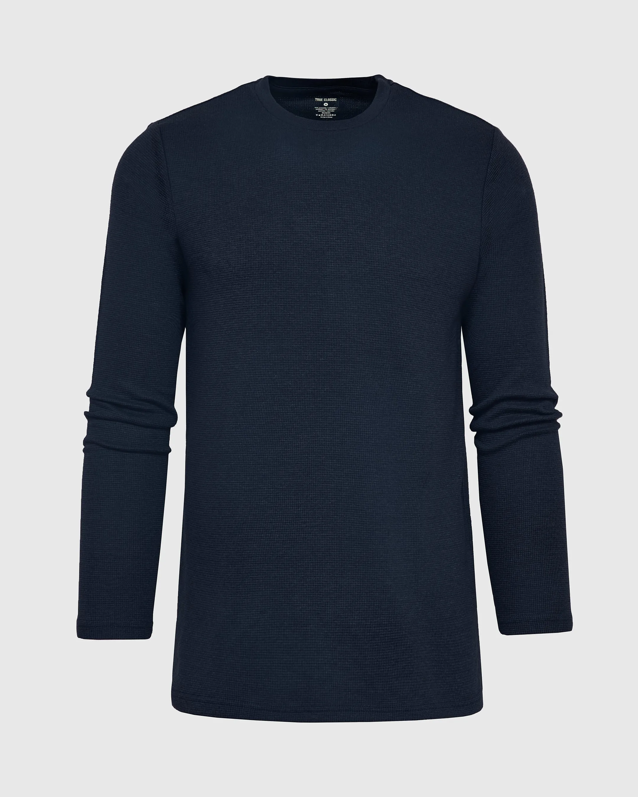 Navy Long Sleeve Tall Waffle Crew