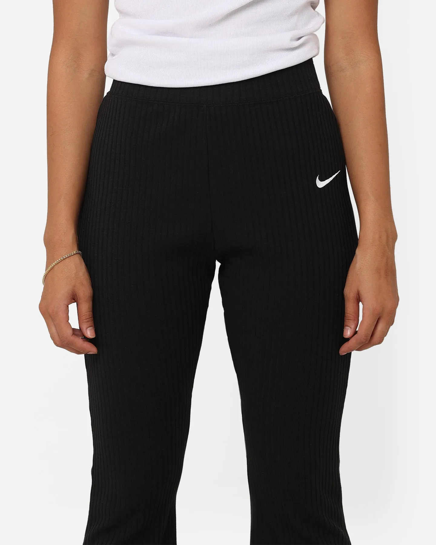 Nike Women's Sportswear Ribbed Jersey Pants Black/White