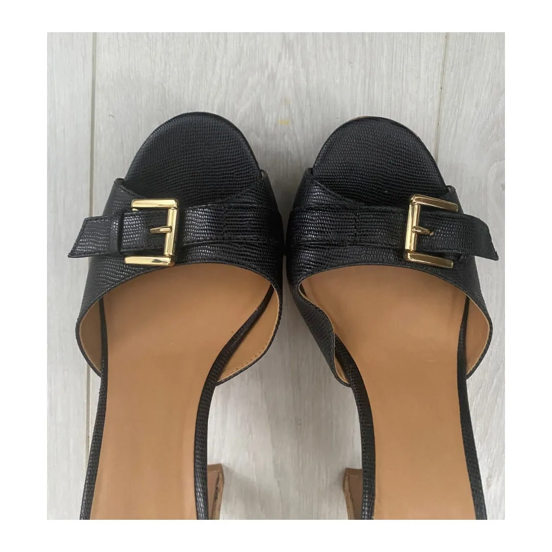 NINEWEST Edeline Platform Sandal Black SIZE 42