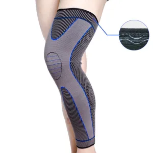 Nylon Knitted Riding Sports Extended Knee Pads, Size: L(Blue Anti-slip)