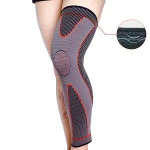 Nylon Knitted Riding Sports Extended Knee Pads, Size: L(Orange Anti-slip)