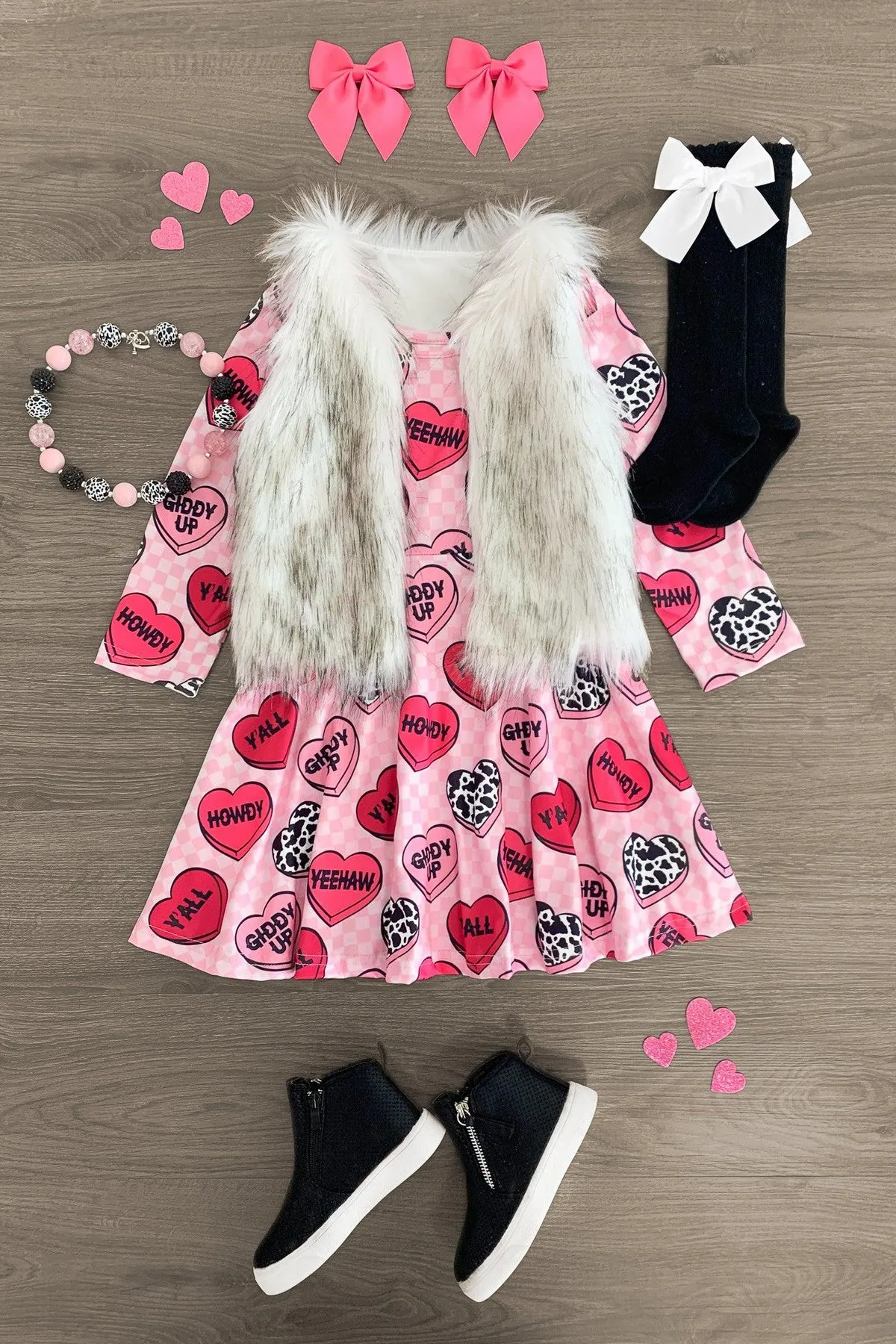 Pink Cowgirl Candy Hearts Dress