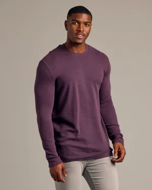 Plum Long Sleeve Tall Waffle Crew