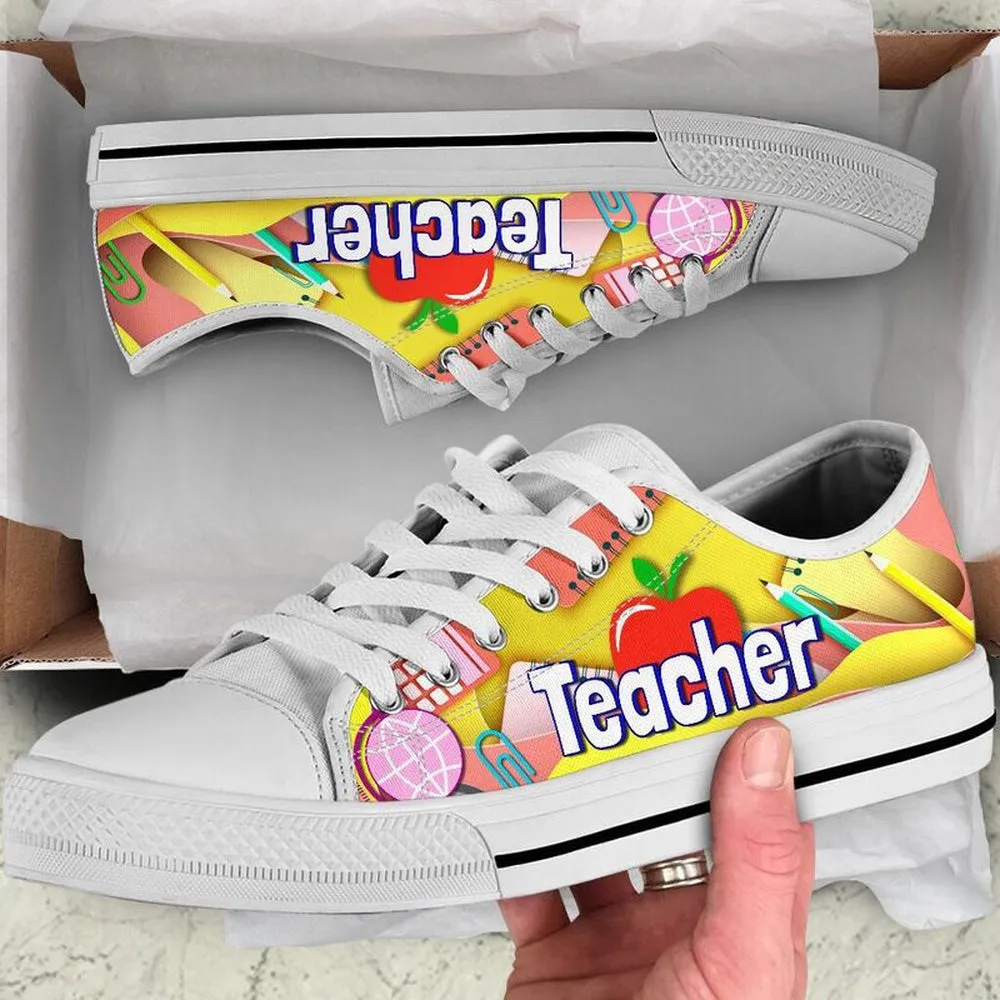 Pre K Teacher Art Paper Cut Out Shoes, Teacher Shoes, Low Top Sneakers