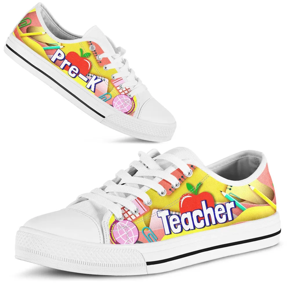 Pre K Teacher Art Paper Cut Out Shoes, Teacher Shoes, Low Top Sneakers