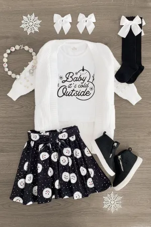 "Baby It's Cold Outside" Snowman Skirt Set