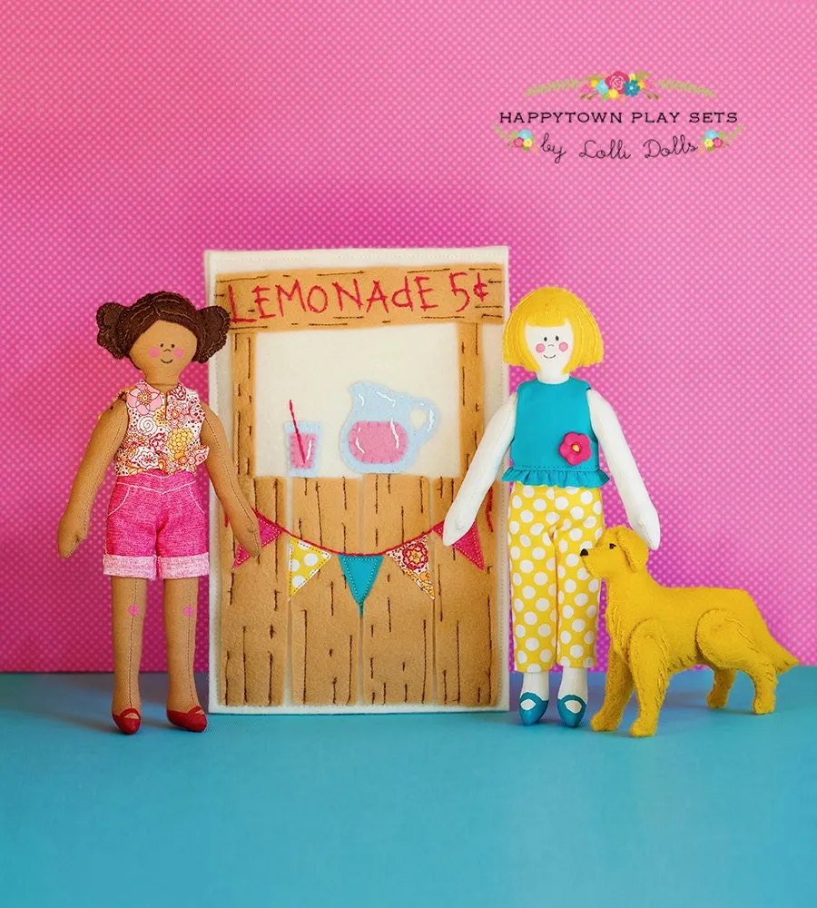 Ruthie and Kate Have A Lemonade Stand  - PDF Doll Pattern