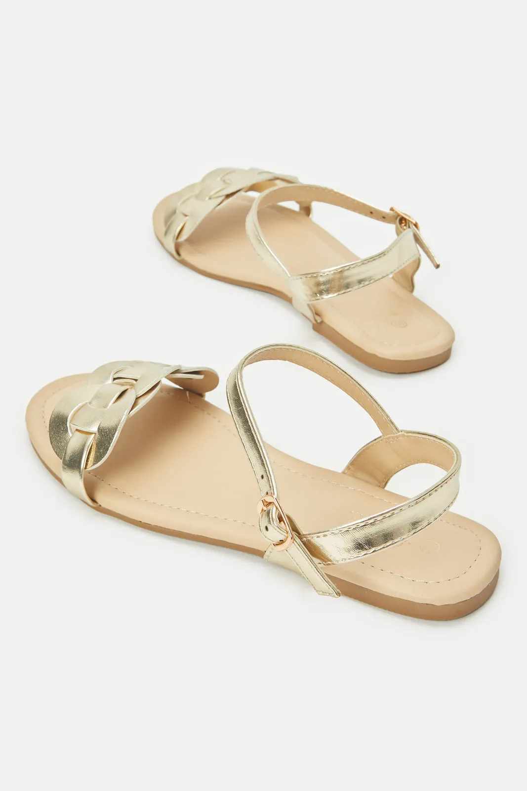 Senior Girls Gold Backstrap Sandal