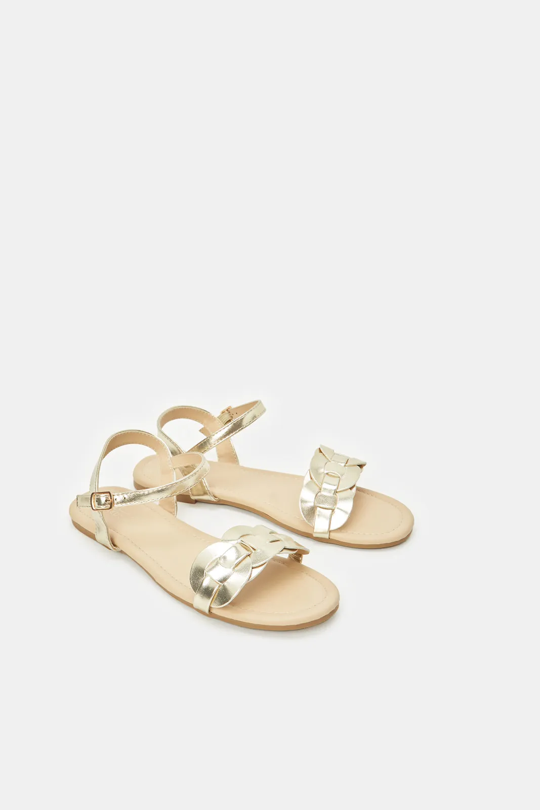 Senior Girls Gold Backstrap Sandal