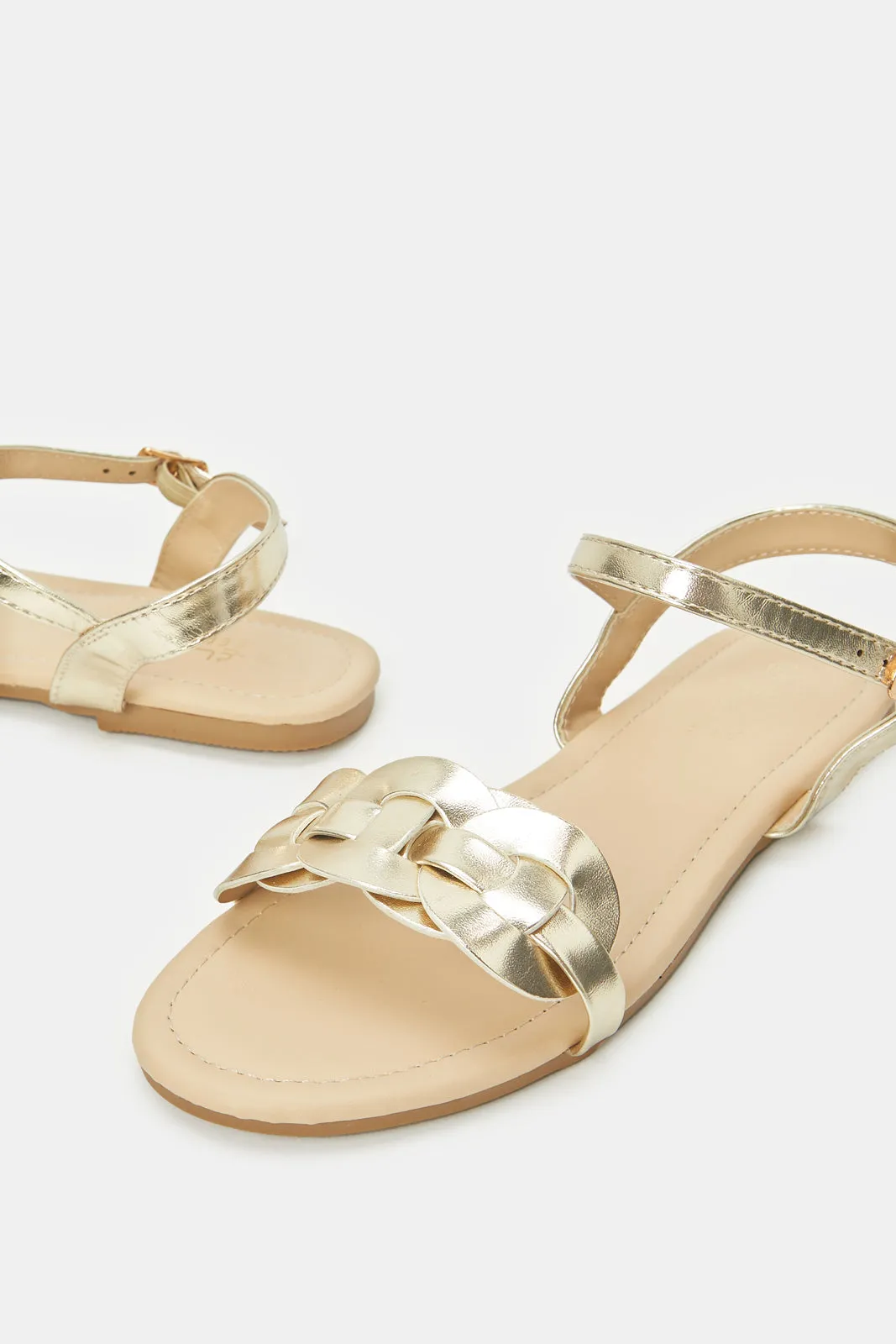 Senior Girls Gold Backstrap Sandal