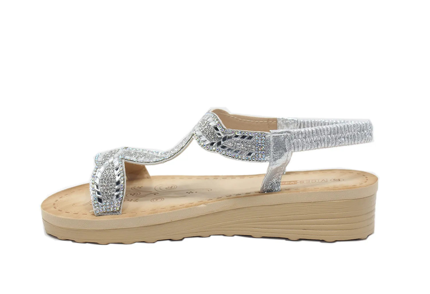 Silver Diamante Glittered Sandal