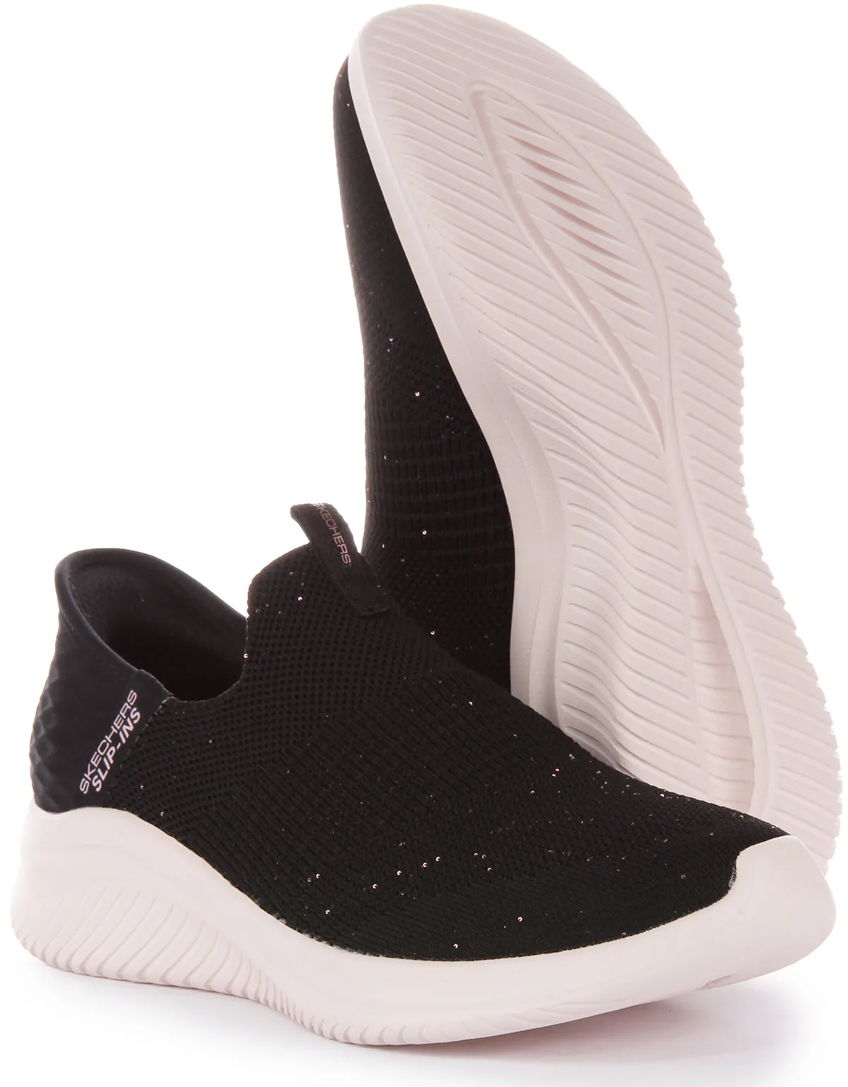 Skechers Ultra Flex 3.0 In Black Rose For Women