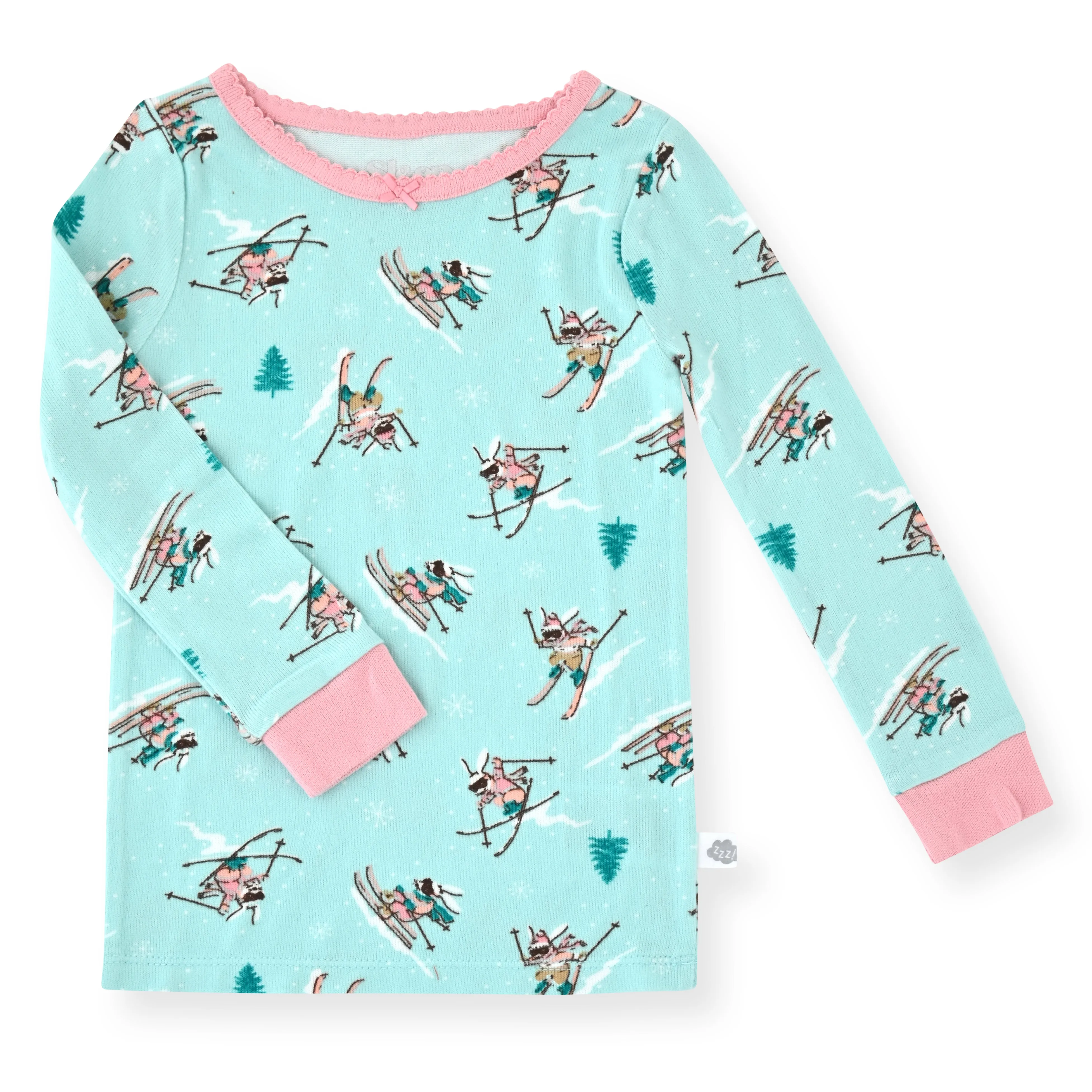 Sleep On It Infant & Toddler Girls 2-Piece Super Soft Jersey Snug-Fit Pajama Set with Matching Socks - Apres Ski