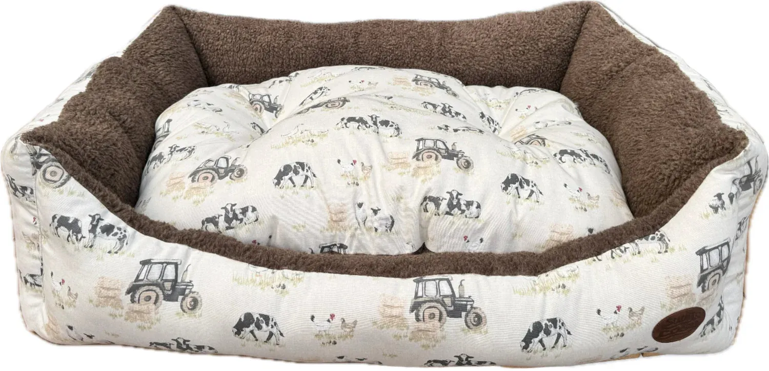 Snug & Cosy Farmyard Rectangle Dog Bed