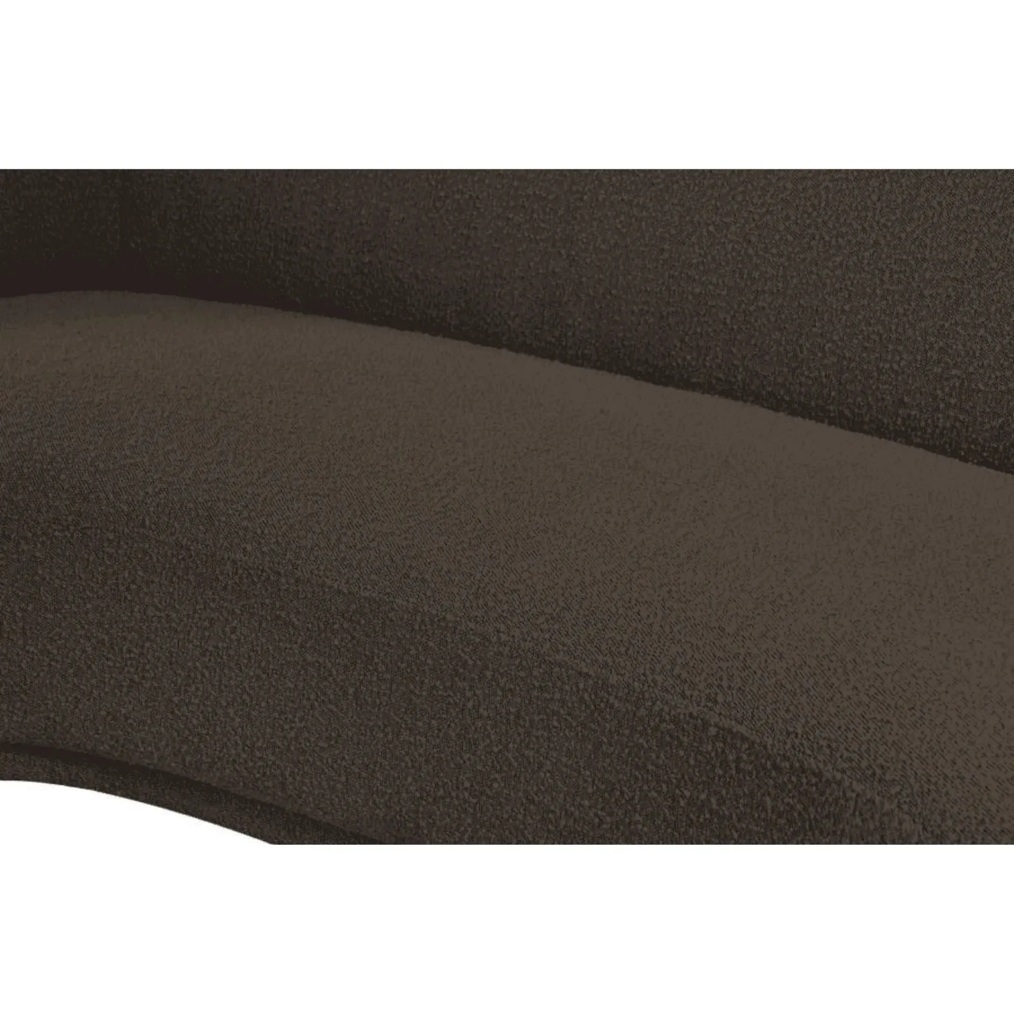 Snug Rounded Back Rich Brown Modern Boucle Sofa