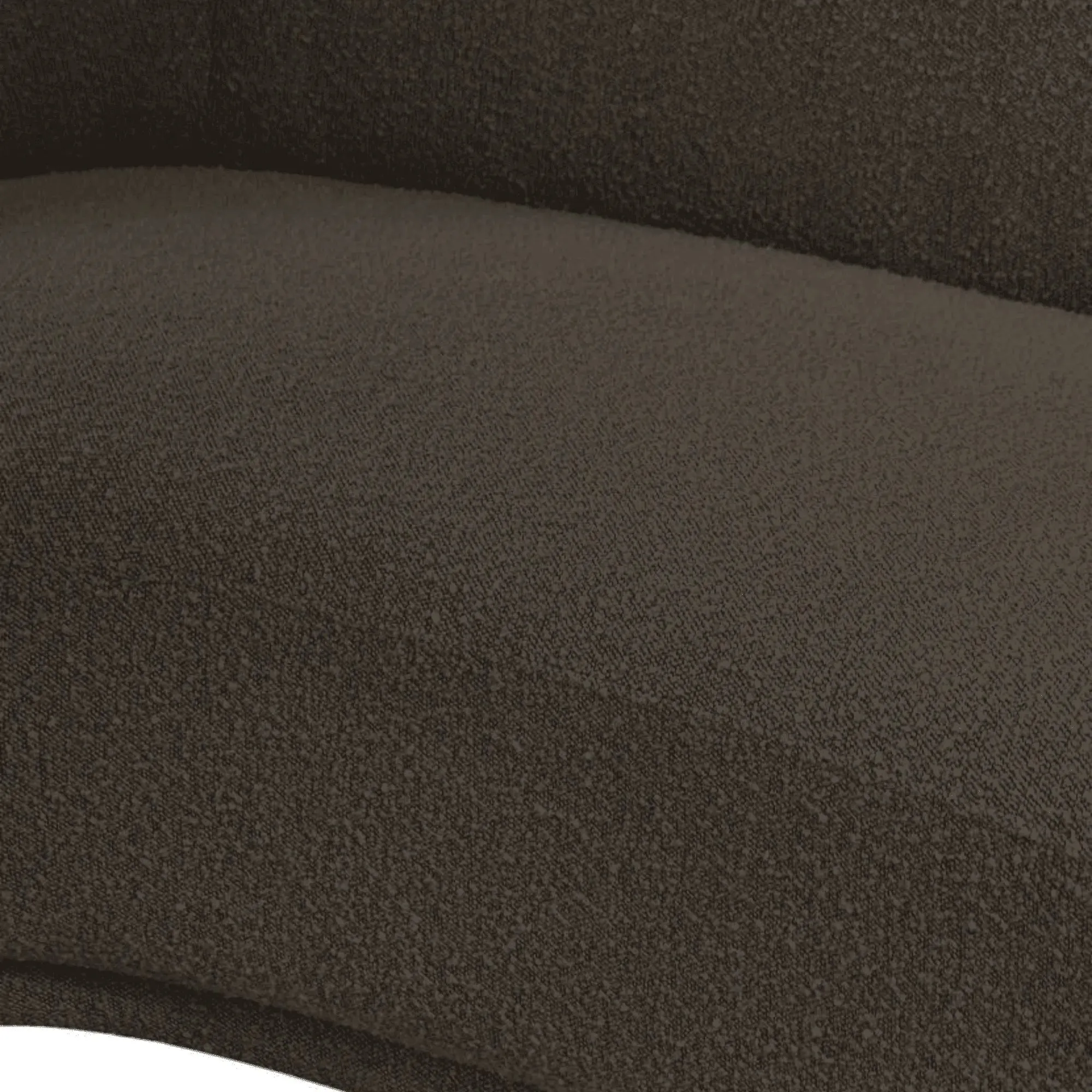 Snug Rounded Back Rich Brown Modern Boucle Sofa