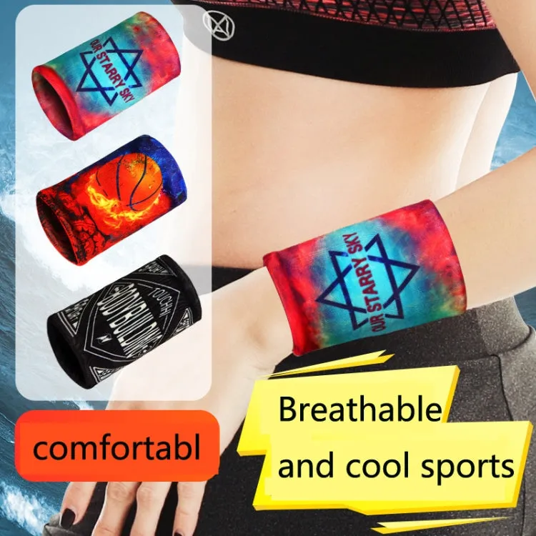 Sports Fitness Elastic Wristbands Absorbing Sweat Playing Ball Riding Wiping Sweat Cold Wristbands, Specification: M(Sky)