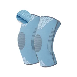 Sports Knee Pads Training Running Knee Thin Protective Cover, Specification: S(Peacock Blue Silicone Non-slip)