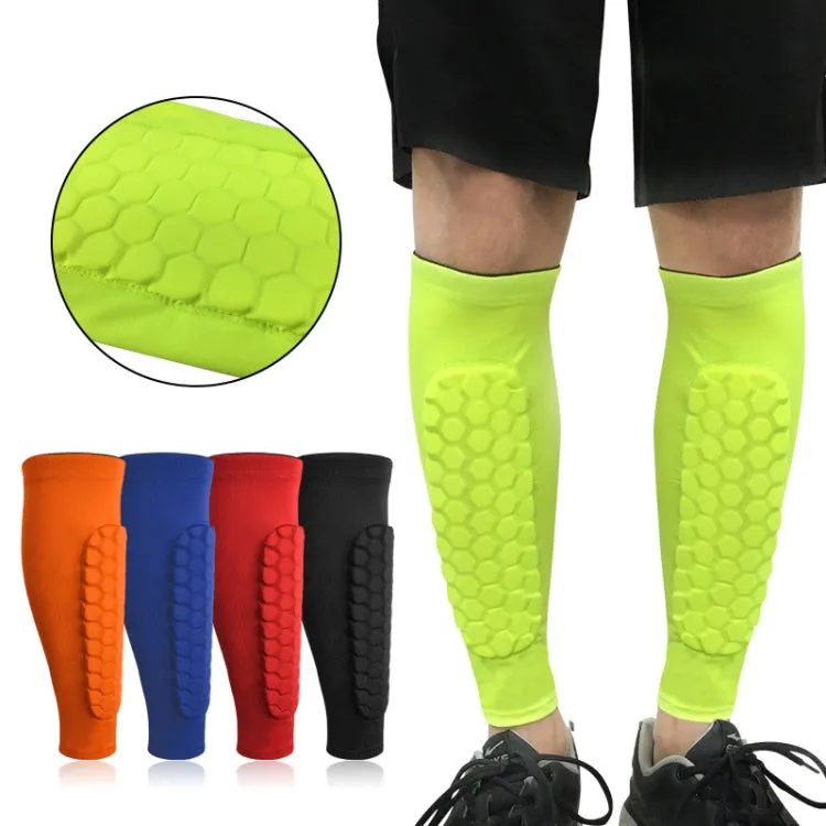 Sports Outdoor Basketball Ride Honeycomb Anti -Collision Leg Protection L (Orange)