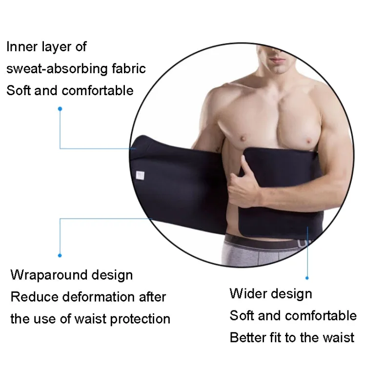 Sports Waist Belt Fitness Girdle Belly Belt Sweatproof Wide Waistband, Specification: L 25x95cm (Black)