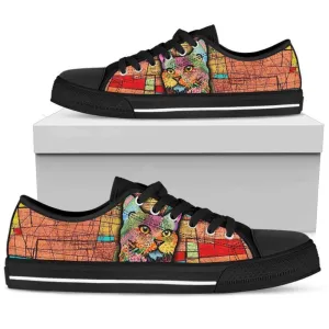 Stylish Multi-Color Cat Women S Low Top Shoe, Cat Canvas Shoes