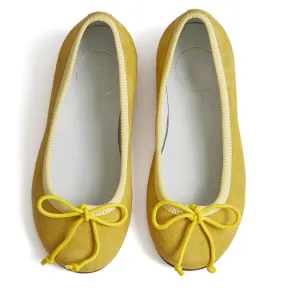 Suede Girls Ballerinas Yellow (25-33EU)