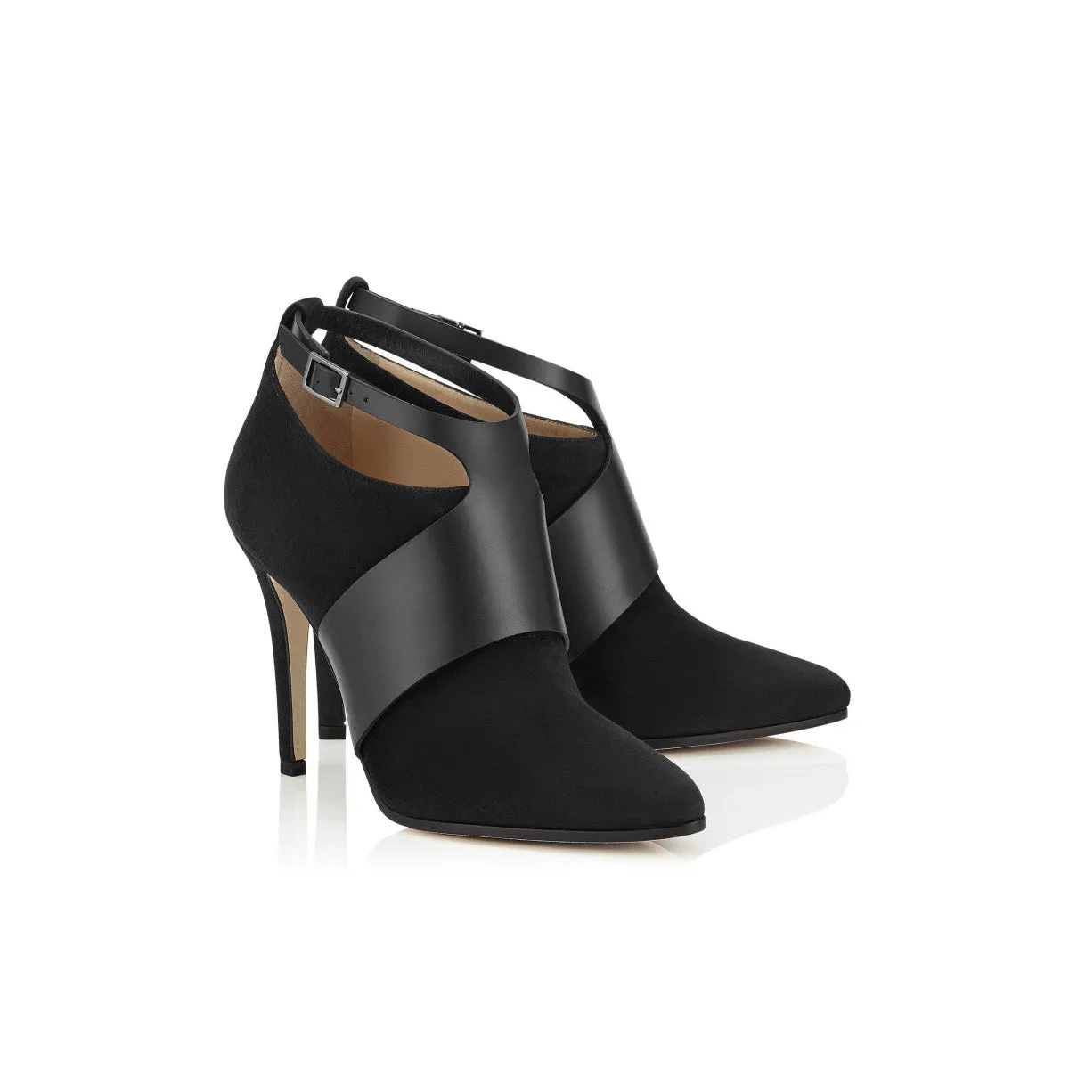 Suede Harnessed Ankle Boots