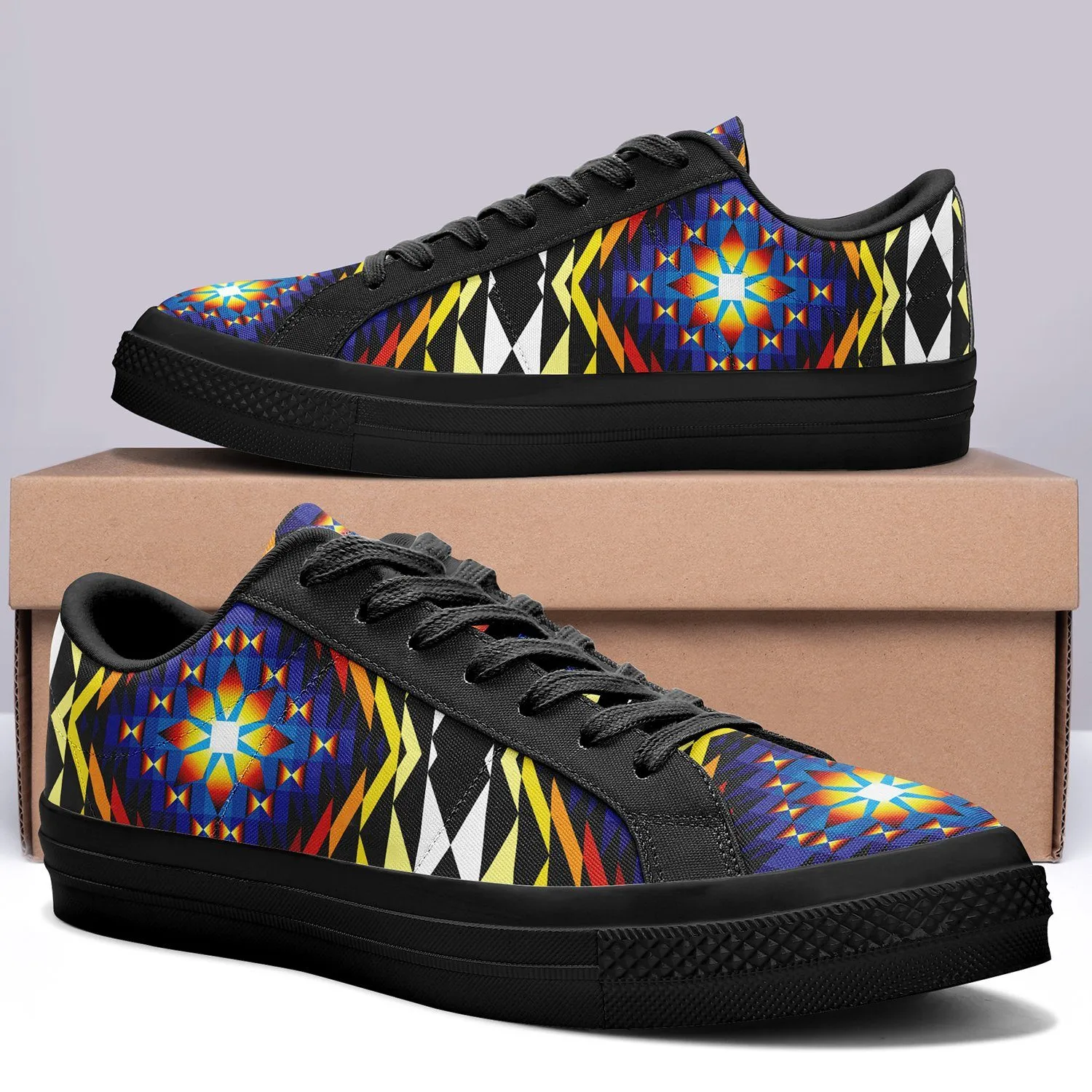 Sunset Blanket Aapisi Low Top Canvas Shoes Black Sole