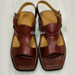 Traditional Panjedare Brown Peshawari Men's Chappal